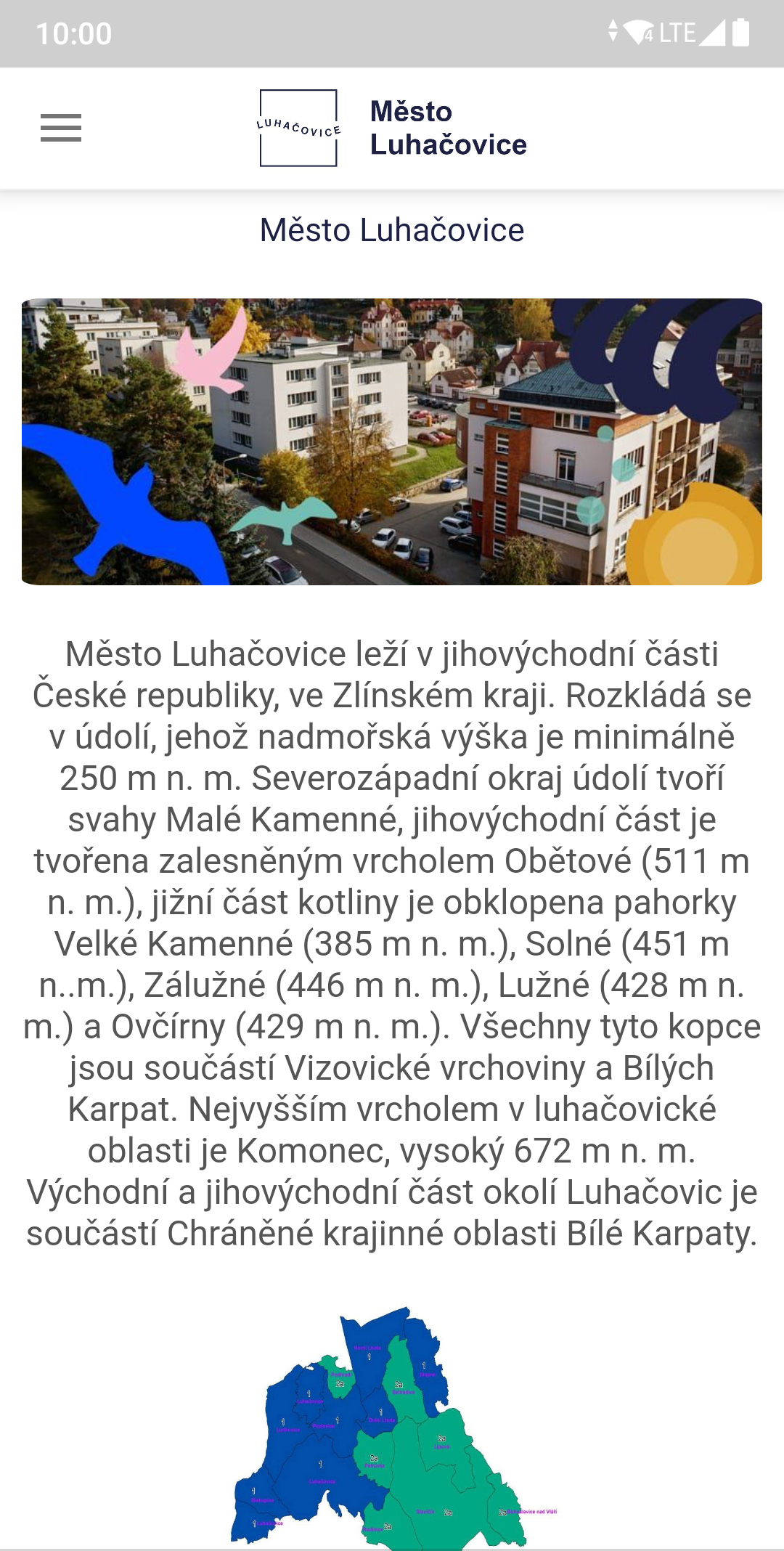 Město Luhačovice — O meste, snímka obrazovky z Google Play